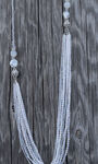 Multi-Strand Bead Necklace, White, original image number 0